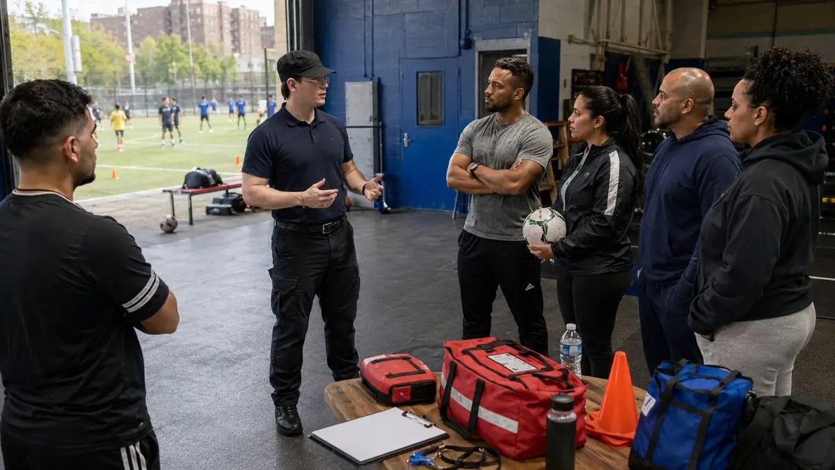 On-site CPR and AED training for a gym team